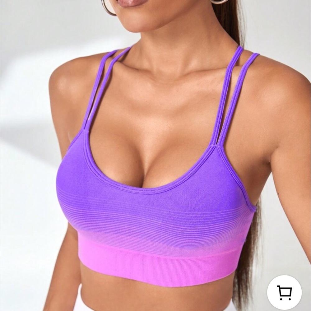 Shein Ombré Purple Multi Sports Bra Size Small